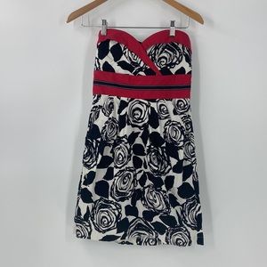 Tribune  sweetheart neckline strapless red and black dress Small